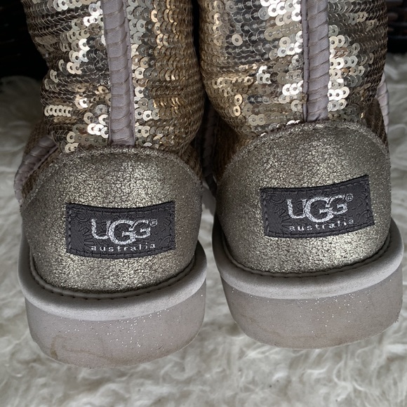 UGG Classic Gold Sequin Ankle Boots - Picture 9 of 16